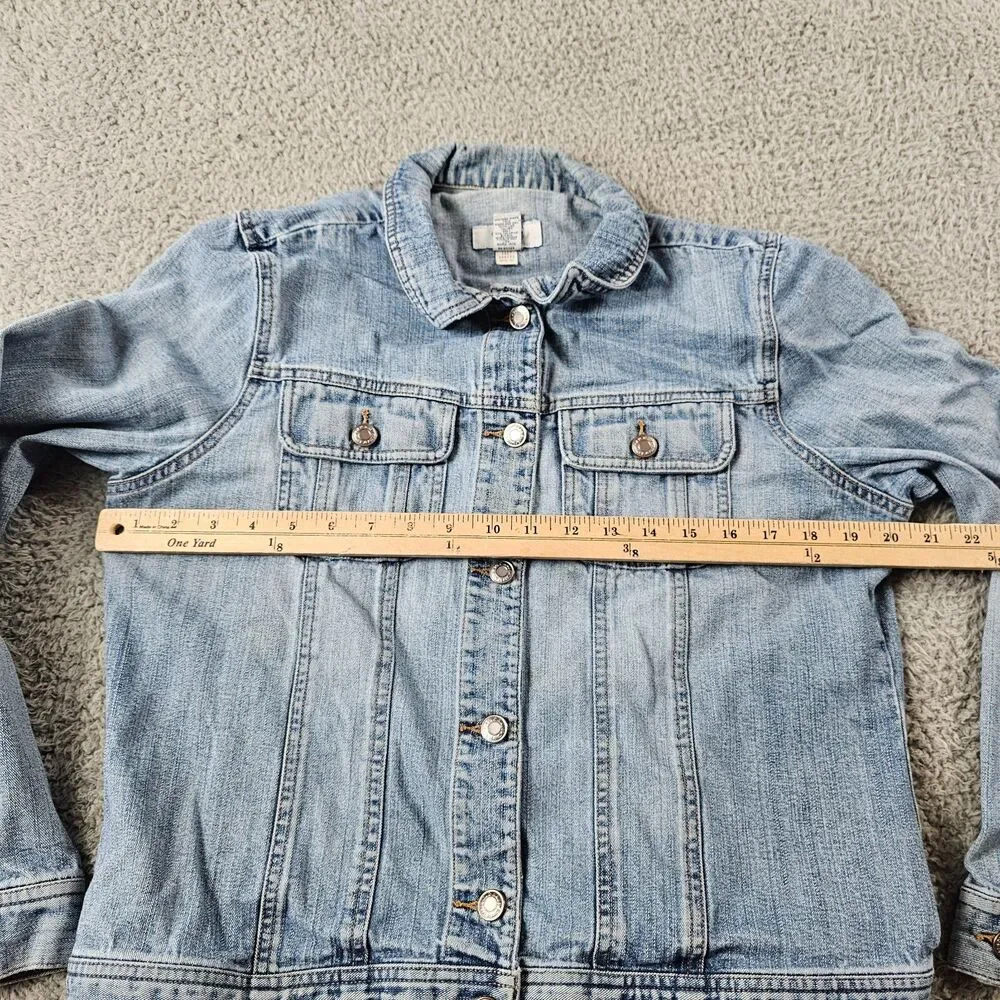 Vintage Old Navy Denim Jacket Mens Medium  Blue Trucker Grunge Distressed Y2K